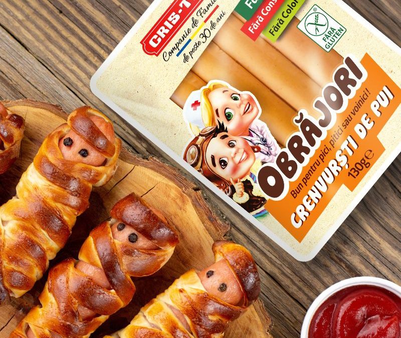 Gustări de Halloween cu Crenvurști de pui Obrăjori