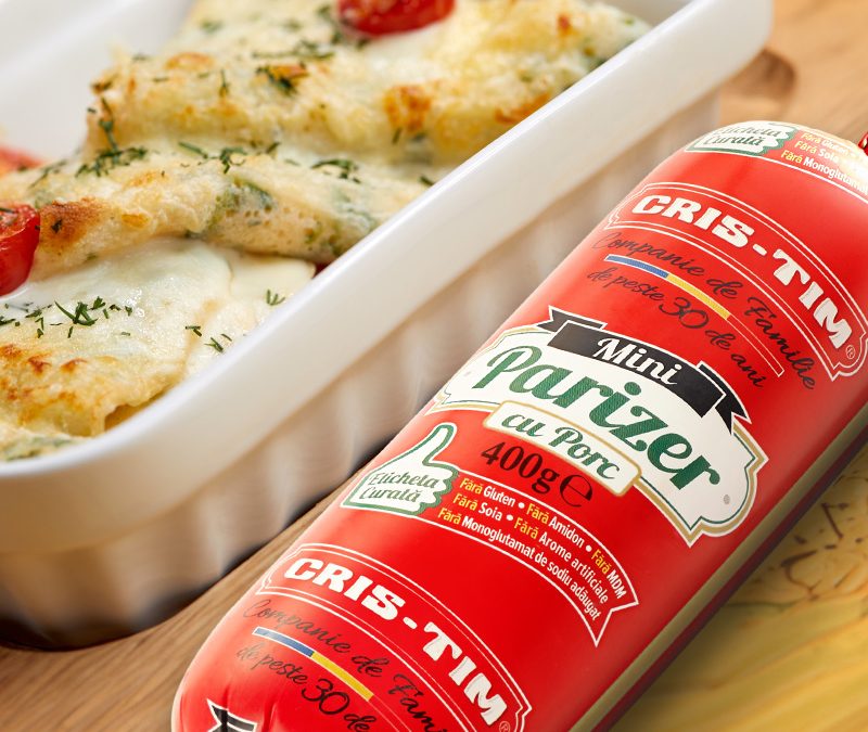 Clătite cu Mini Parizer cu Porc Cris-Tim la cuptor