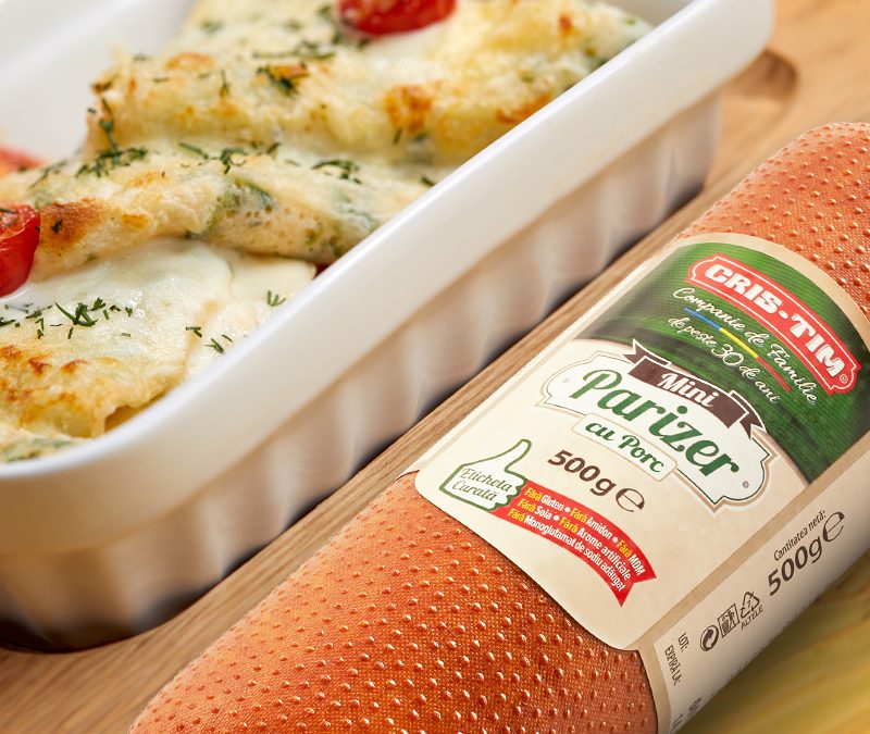 Clătite cu Mini Parizer cu Porc Cris-Tim la cuptor