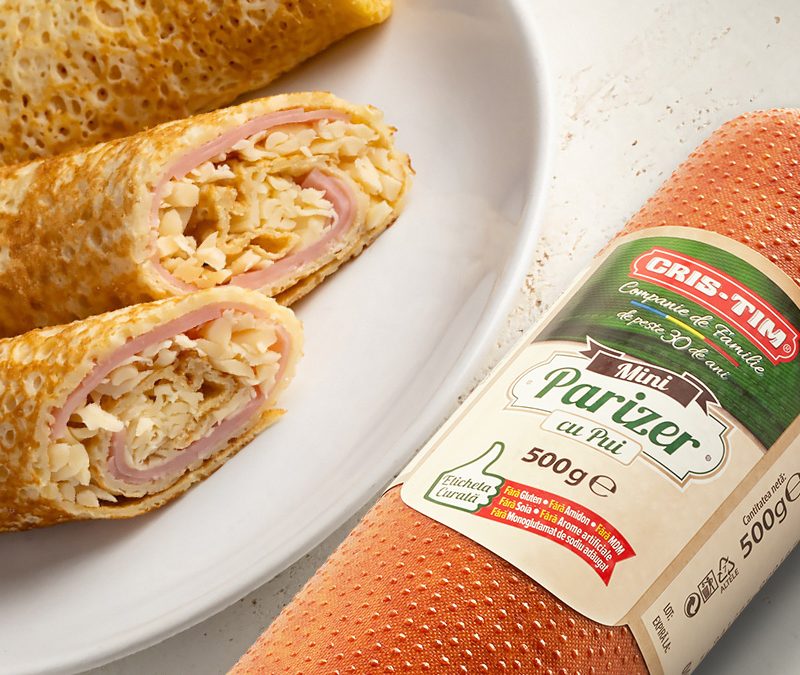 Clătite cu Mini Parizer cu Pui Cris-Tim și brânză