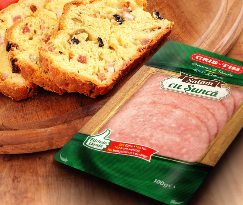 Pâine de casă cu Salam cu Șuncă Cris-Tim și Măsline