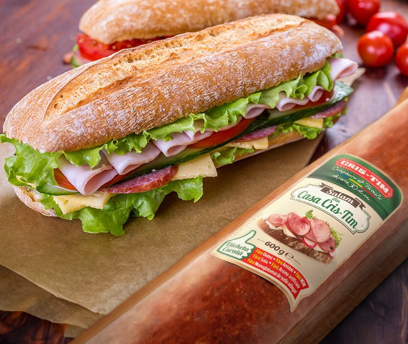 Ciabatta cu Salam din Casa Cris-Tim și Șuncă Praga CrIs-Tim