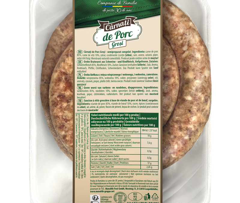 Cârnați de porc groși vrac